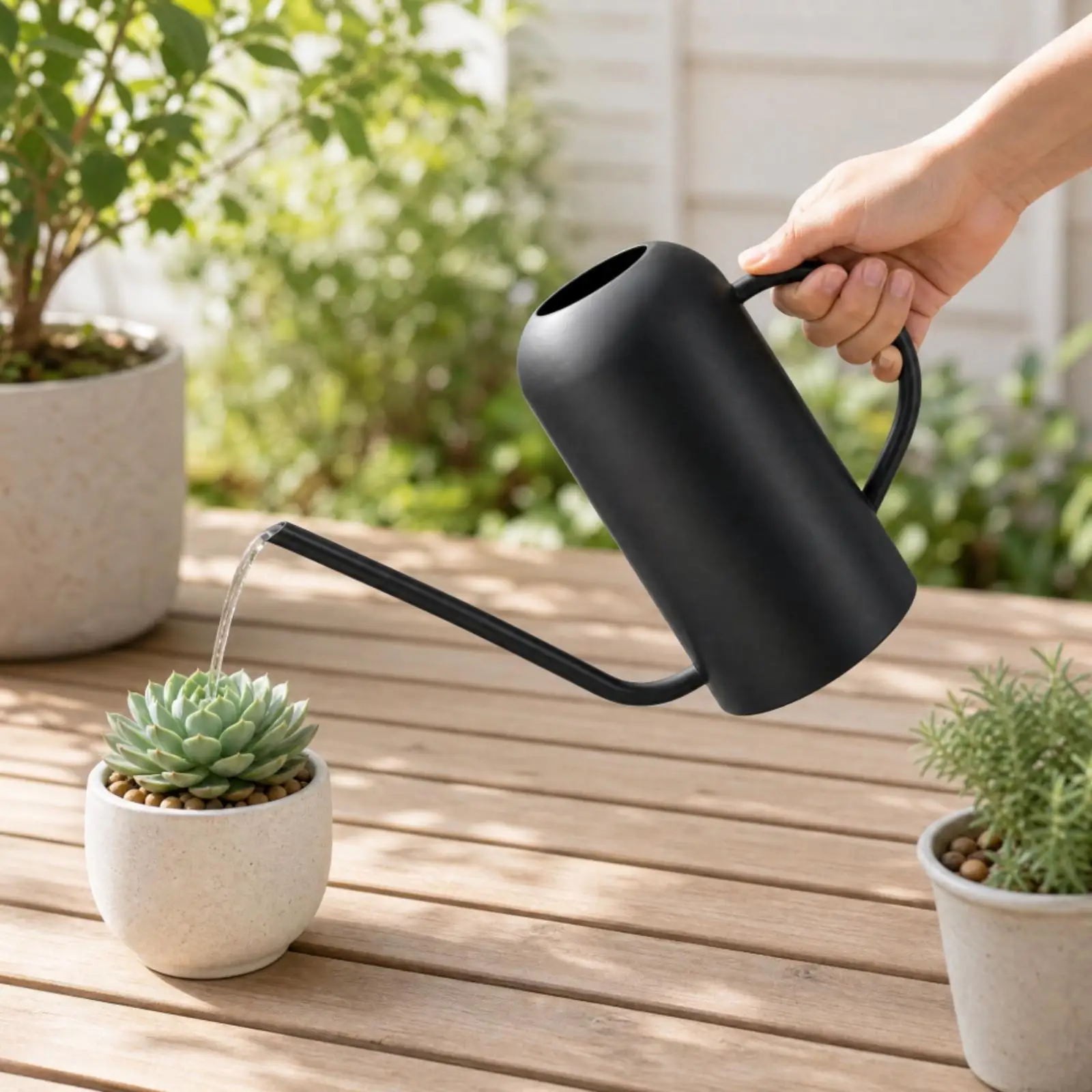 1.5 Liter Steel Watering Can with Long Narrow Spout for Potted Plants Indoor Outdoor