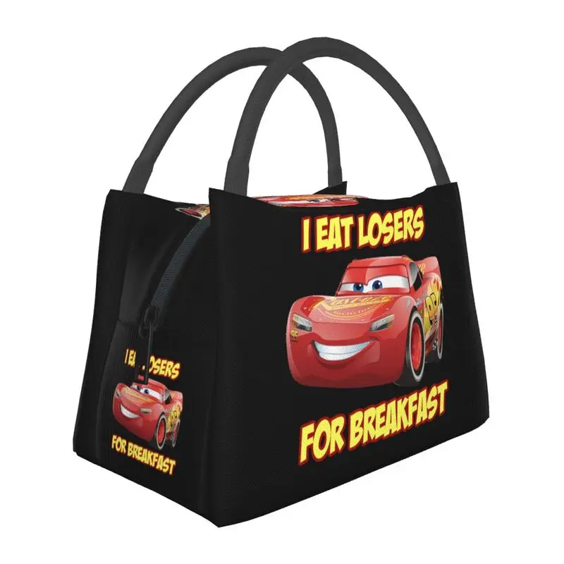 

Cartoon Lightning Mcqueen Cars Portable Lunch Boxes Women Leakproof Cooler Thermal Food Insulated Lunch Bag Office Work Pinic
