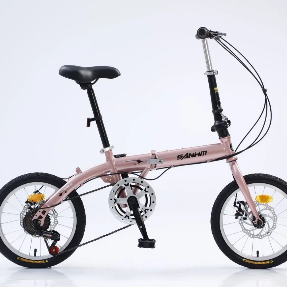 16 Inch Folding Bike for Adults, 7 Speed Lightweight Portable Bicycle