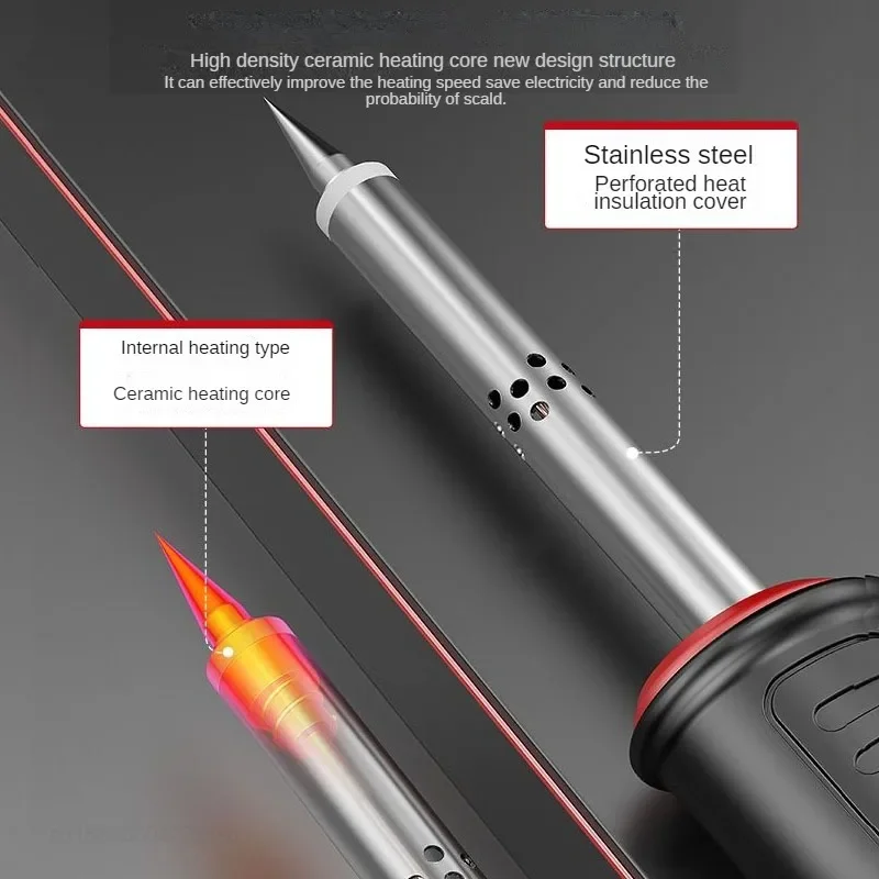 Imagem -05 - sem Fio de Solda Elétrica Pen Grupo Aquecido Portátil Recarregável Doméstico Pequena Caneta de Solda Aquecimento Rápido Ferramentas de Lâmpada Led