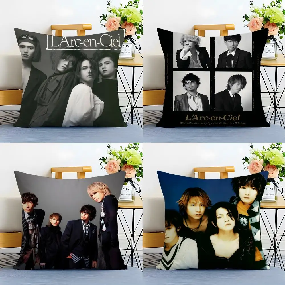 Casual Fashion Band Art L-L Arc En CielS Cushion Cover Washable Linen Pillowcase Soft  for Sofa Bed Cozy Home Room Decor
