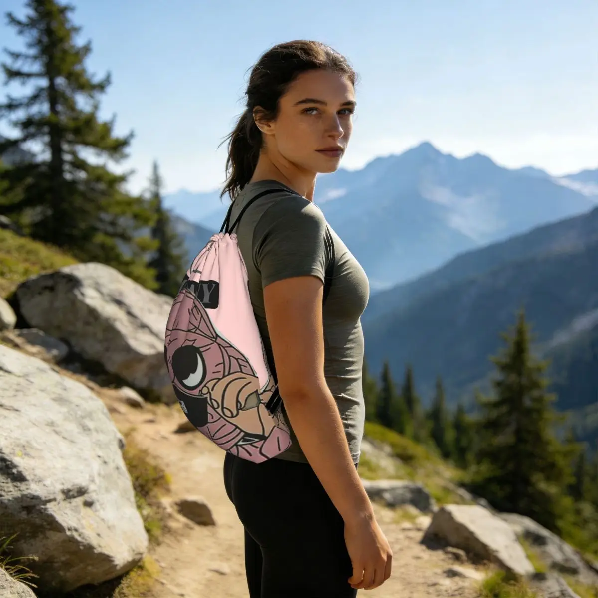 C-Company CP Backpacks Portable Drawstring Bags Sports Bag Book Bags for Man Woman School view 2