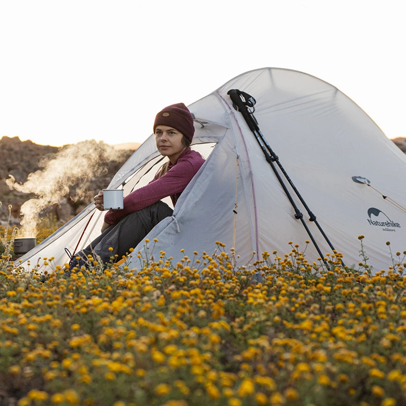 Naturehike-tienda de campaña ultraligera para 2 personas, mochila plegable mejorada 10D, impermeable, para viaje y playa