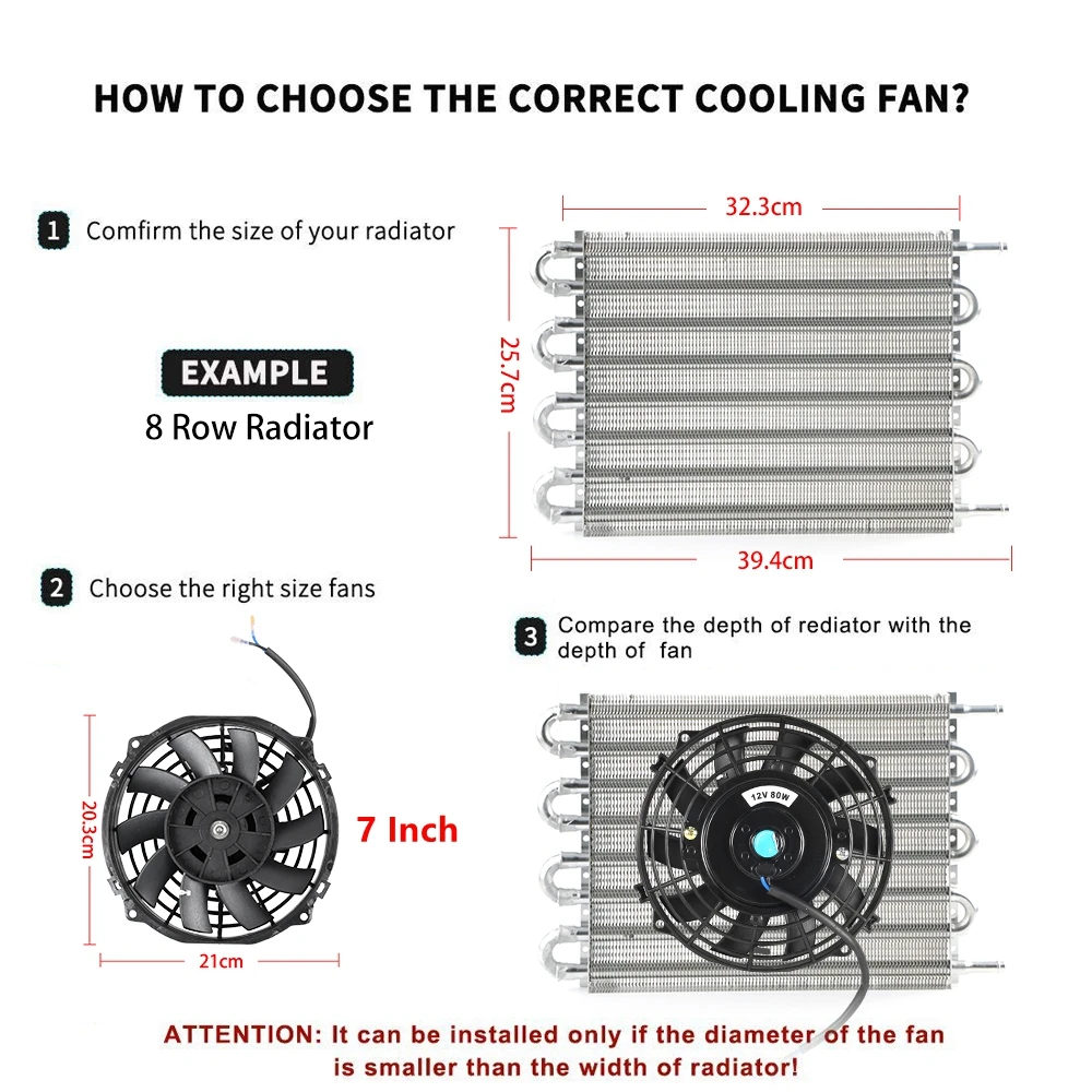 Lâmina universal do ventilador do ar condicionado do carro, kit elétrico de montagem legal, 7 