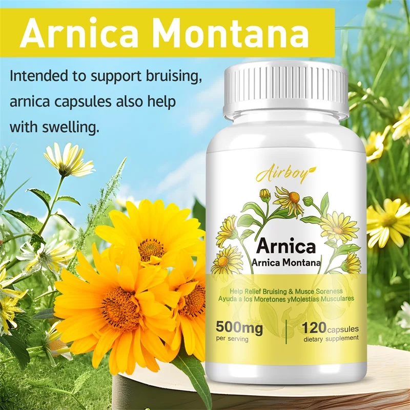 Arnica Capsules - Natural Pain, Bruising & Swelling Relief - Non-GMO