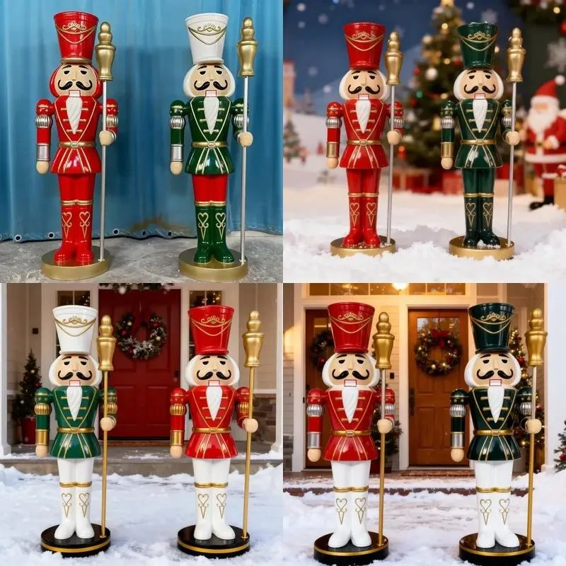 Commercial Large Size Christmas Nutcracker Fiberglass Figure Model Products Outdoor Christmas Ornaments Large Ornaments