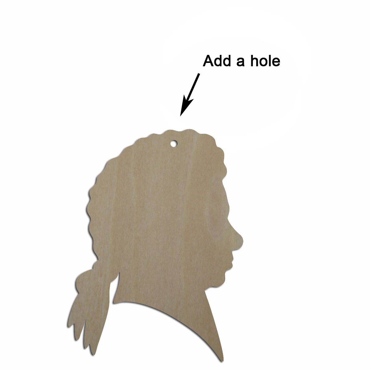 People Style Mozart Head Shape Wooden Laser Cut Out Sign Multiple Size Unfinished Wood Cutout