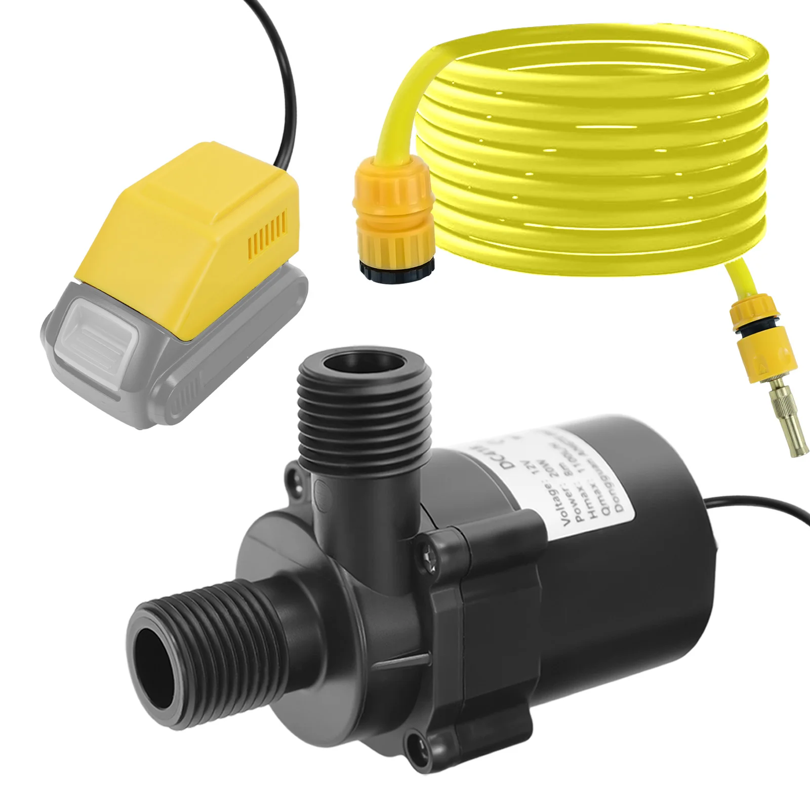 

Cordless Water Transfer Pump Brushless 317GPH Portable Submersible Water Pump with 2M Water Hose for DeWalt 20V Battery Pin