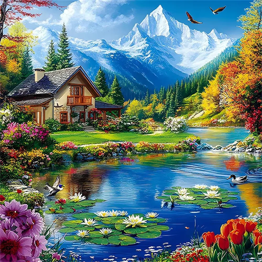 Beautiful Summer Landscape 500/1024 PCS Jigsaw Puzzles Challenging Family Activity Games for Gameroom Bedroom Livingroom Gift