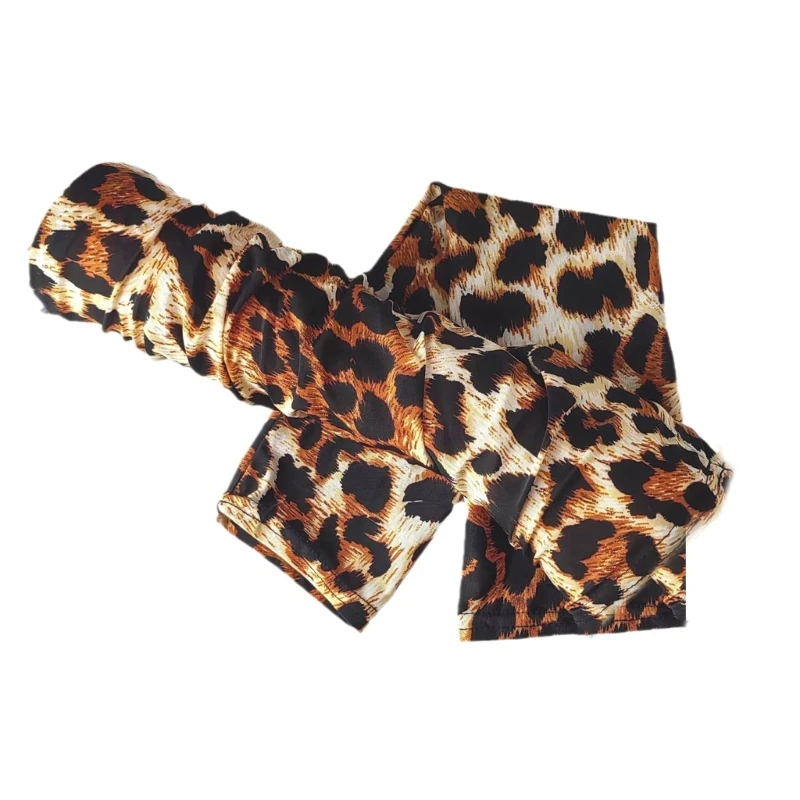 Elegant Women Arm Sleeves With Leopard Print Cooling Arm Covers For Parties And Outdoor Event Cyling Arm Protectors