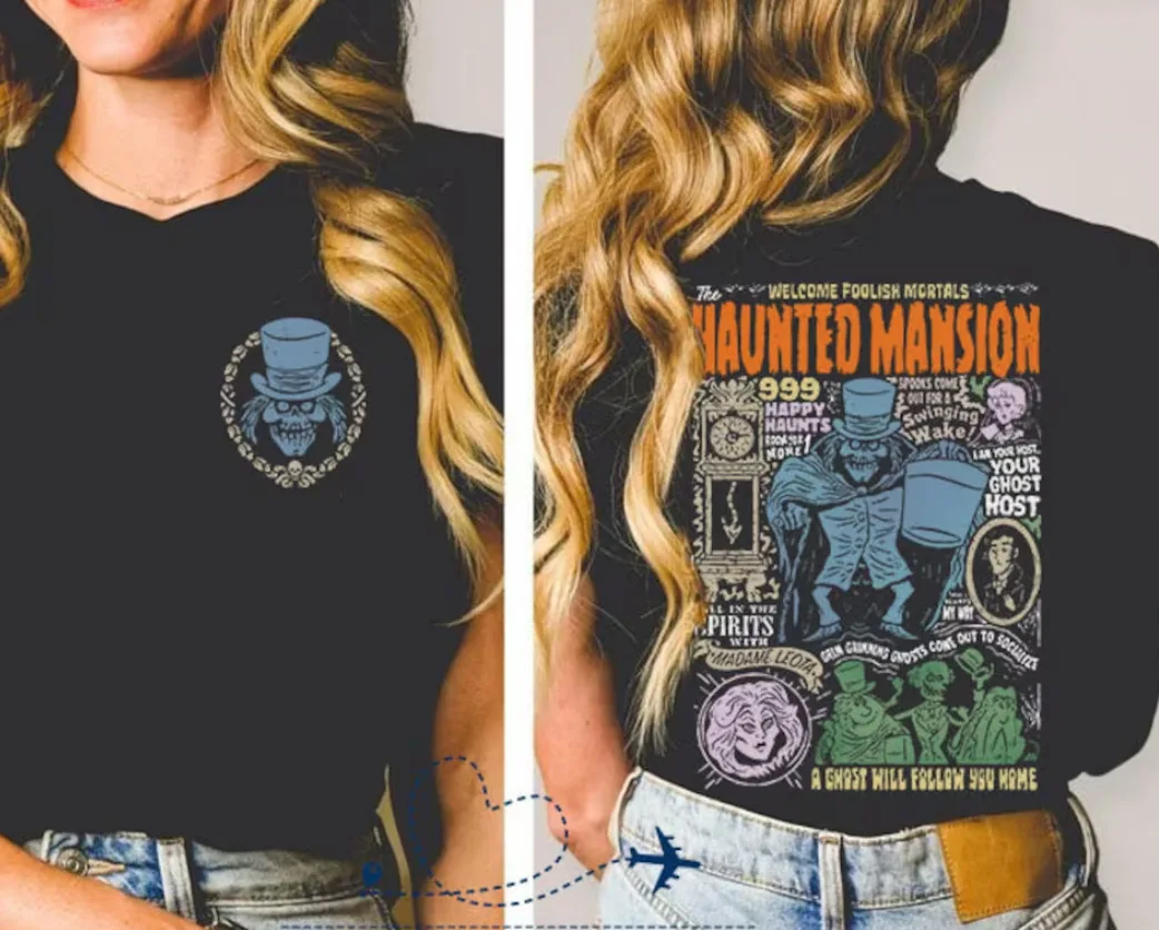 The Haunted Mansion Map Shirt, Halloween Stretching Room Shirt, Double Sides