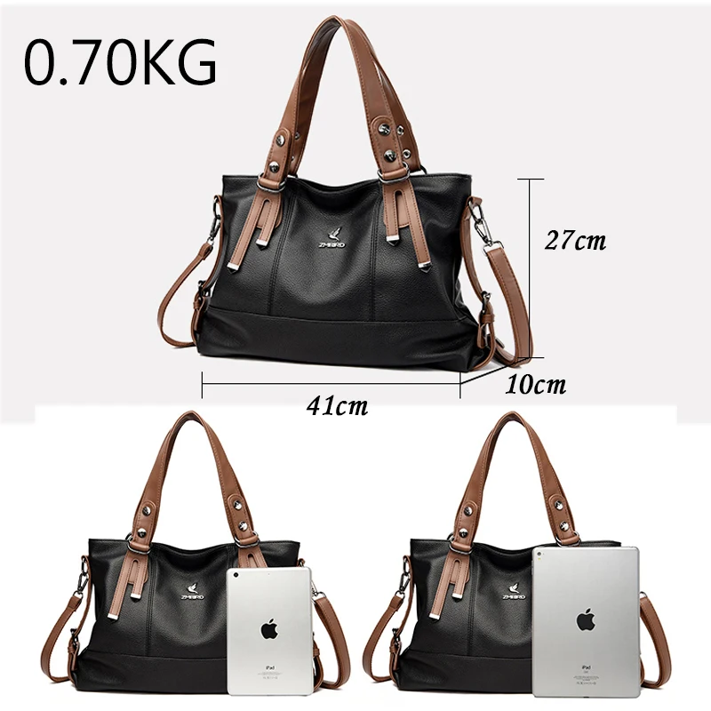 Luxury Designer Ladies Large Capacity Purse Bags NEW Brands Soft Leather Handbags for Women Vintage Shoulder Tote Bag Sac A Main