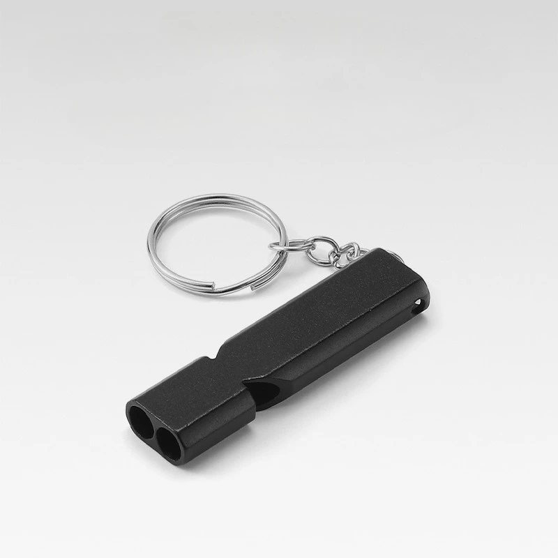 Double Hole ความถี่สูงกลางแจ้ง Survival Whistle นกหวีดกู้ภัยฉุกเฉินความถี่สูงอลูมิเนียมกู้ภัย-นกหวีด