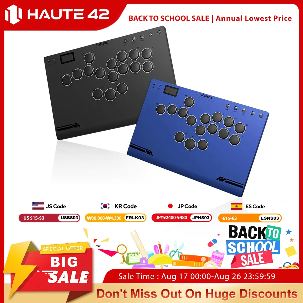 Haute42 M-Ultra Gen 2 Aluminiumlegierung Fightstick Hebellosen Hitbox-Controller für PC/PS4/PS5 Stickloser Arcade-Stick-Controller