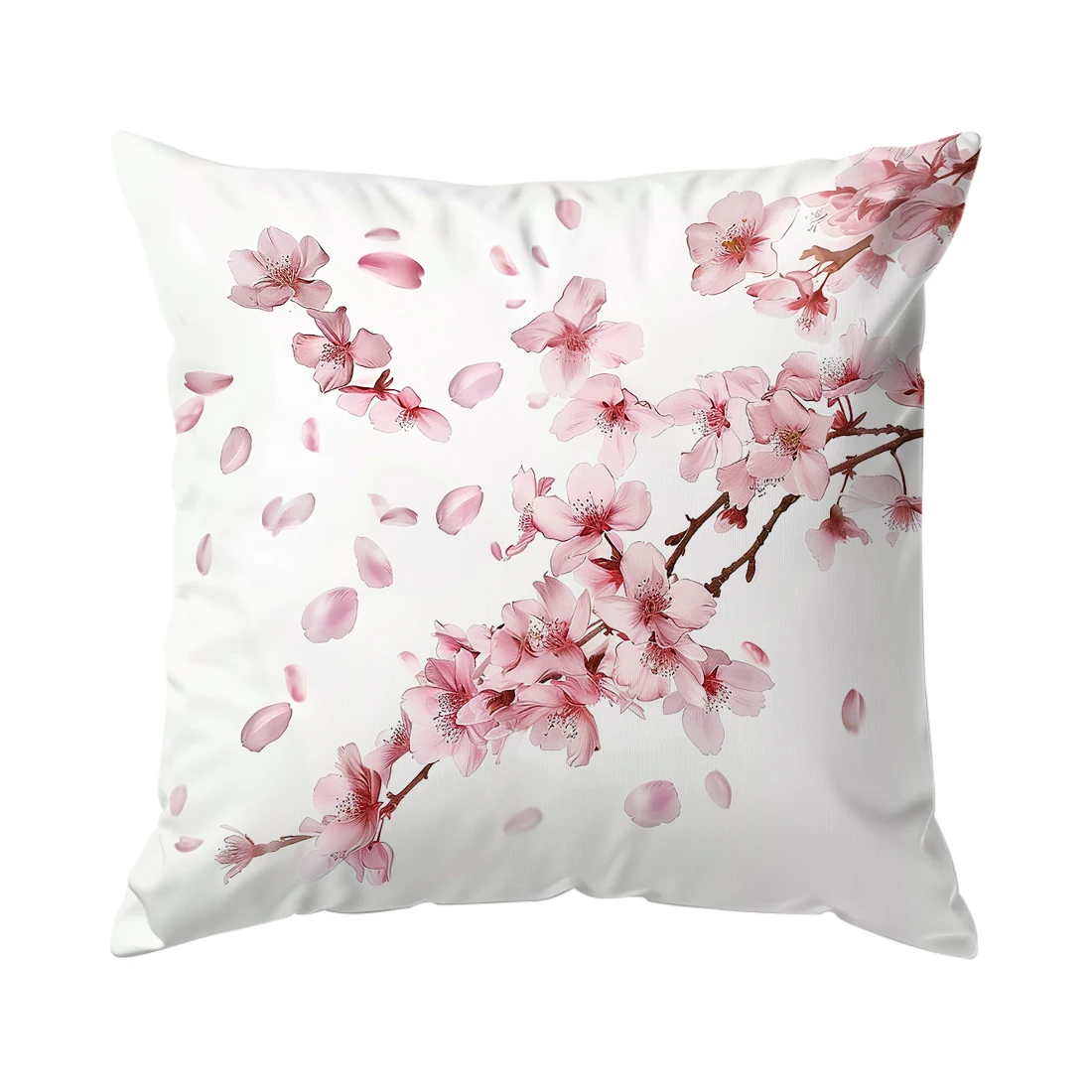Sweet Home Theme Pillow Cover Cherry Blossom Pattern Print Sofa Cushion Cover Bedroom Room Decoration