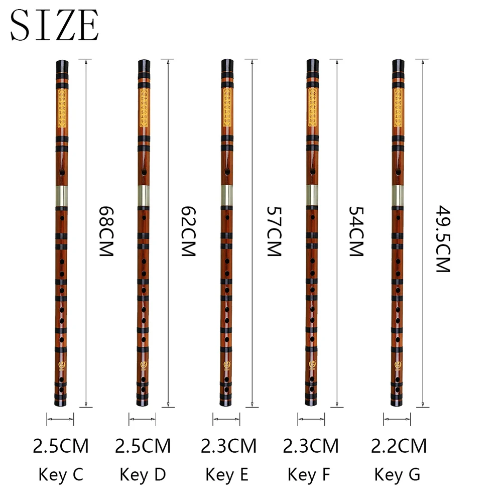 ZD-03 Bamboo Flute Professional Woodwind Musical Instruments C D E F G Key Chinese Traditional Dizi Transversal Flauta