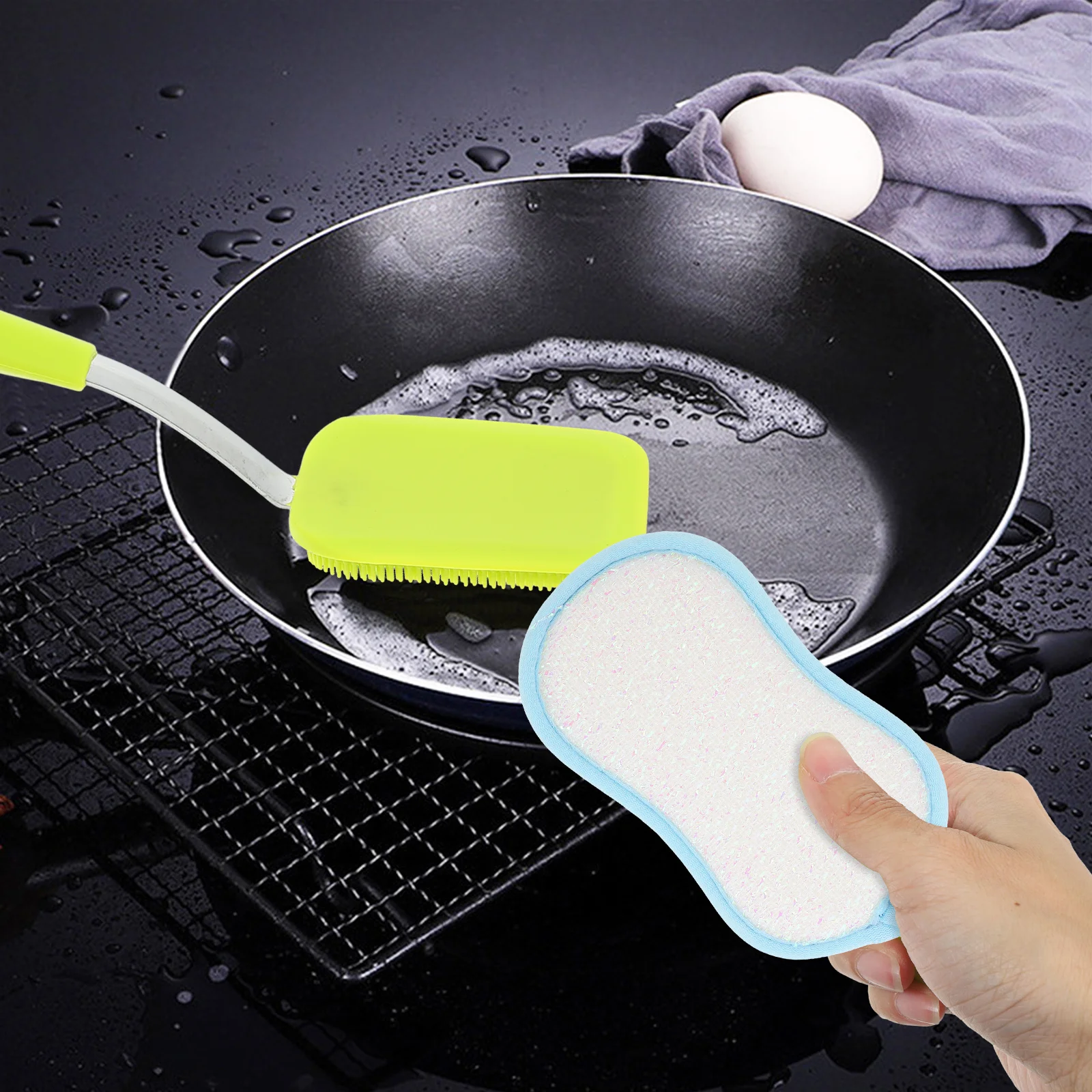 

6Pcs Multi-Function Sponges for Cleaning Kitchen Bathroom Dishes Pots Pans Comfortable Use Exquisite Details Good Helper Gift