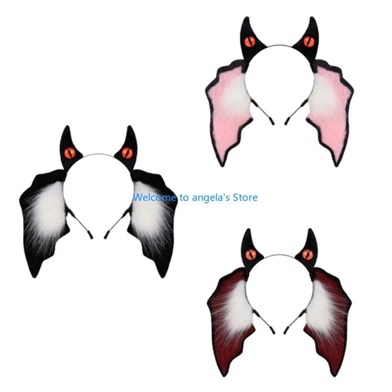 

X4YC эргономичный плюшевый парик с крыльями летучей мыши, легкий дышащий дизайн для костюмированных вечеринок, повседневный