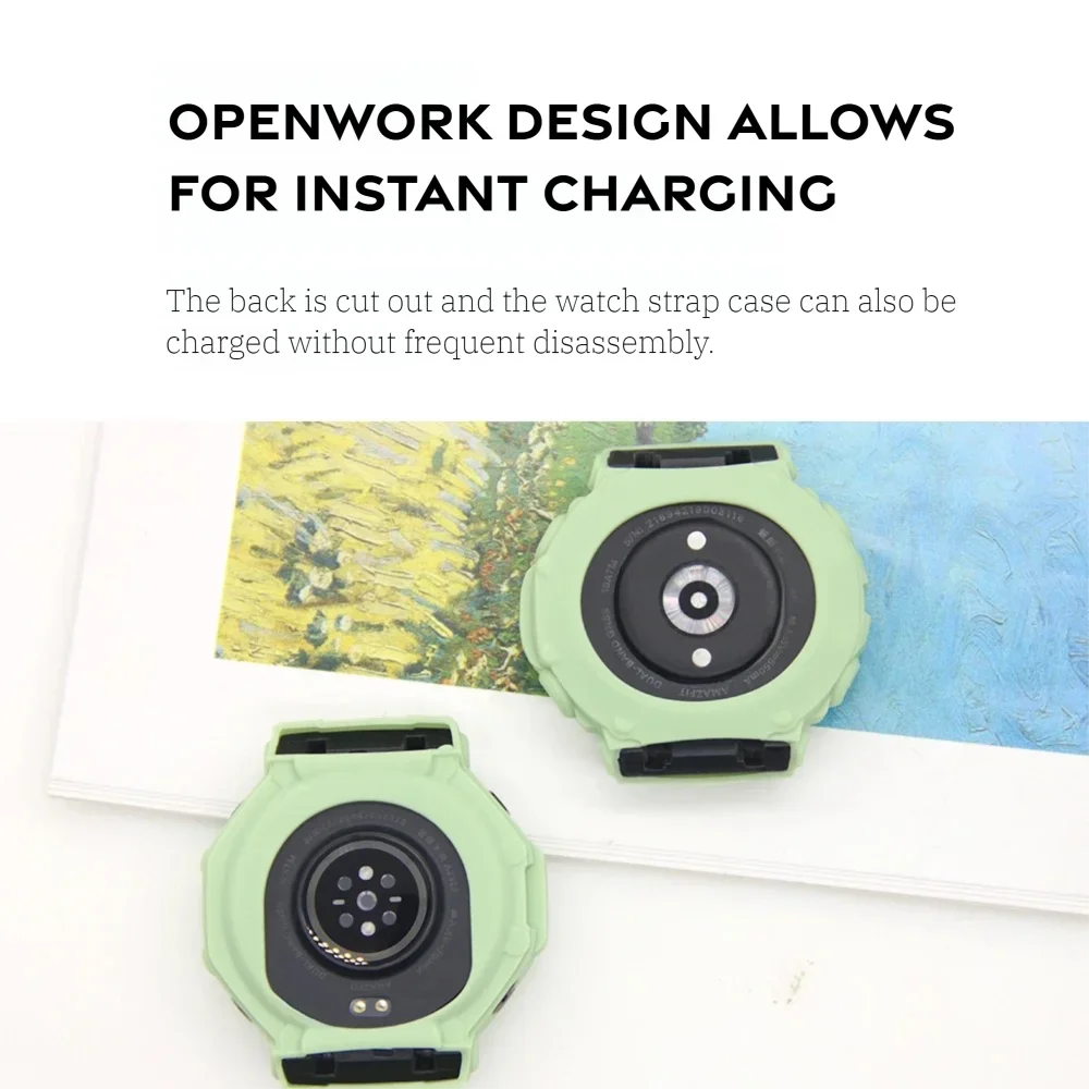 حافظة من السيليكون الناعم لساعة HuaMi Amazfit T-rex 2 3 3Pro ساعة ذكية حامي شل ملحقات ساعة مقاومة للعرق للرجال والنساء