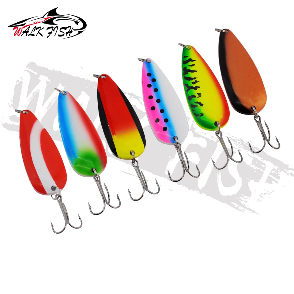 WALK FISH 1Pcs 20g Fishing Lure Aritificial Metal Spoon Baits Mix Color Spinner Spoon Trolling Lures For Trout Bass Fishing Tool view 6