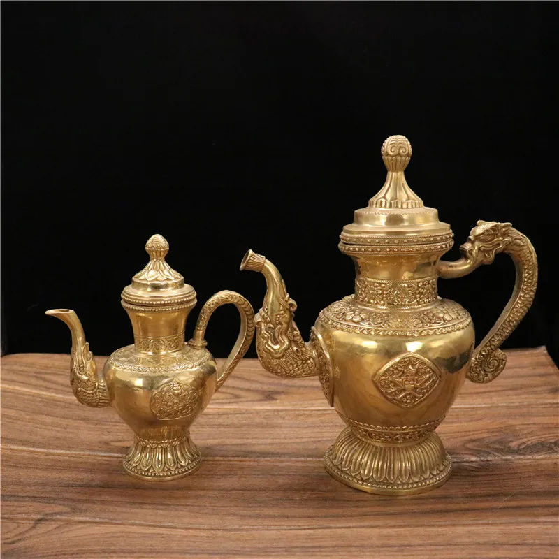 

Brass Ancient Pot Decoration Large Pot Wine Pot Kettle Home Tea Ceremony Hotel Decorations