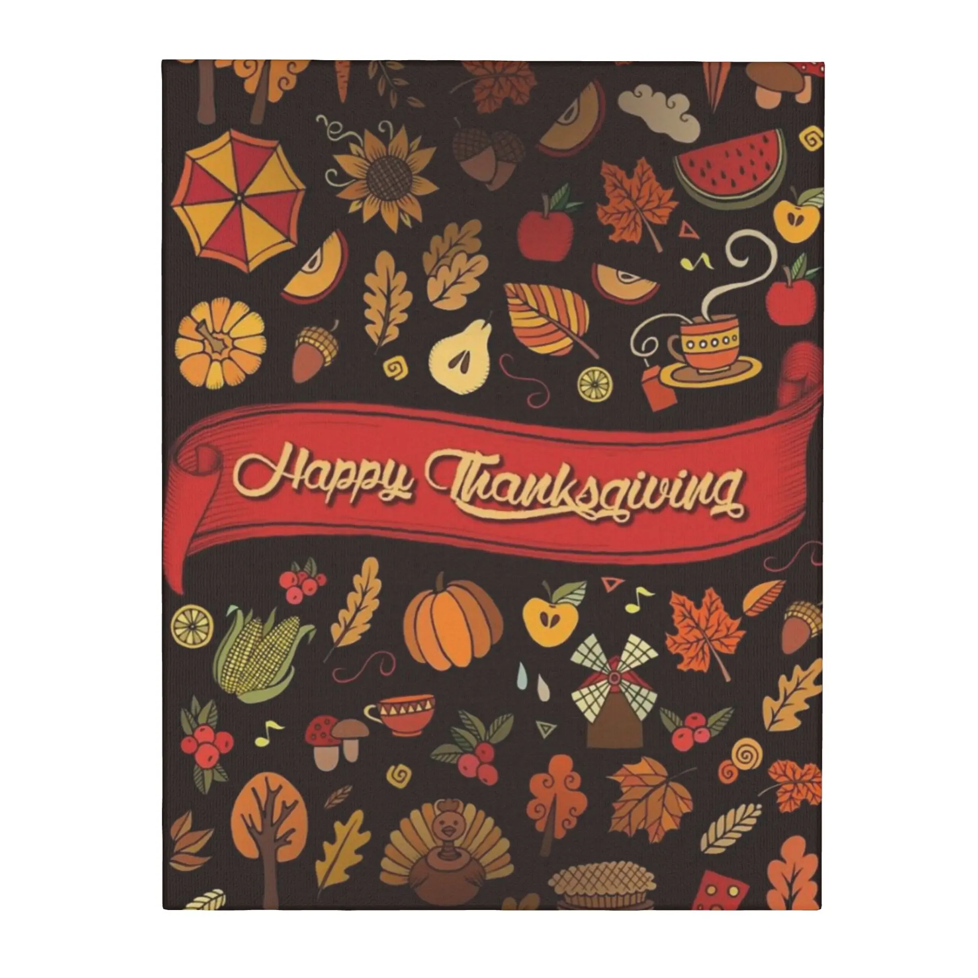 Wall Decor Canvas Printing Art Unframed Hanging Picture  Modern Aesthetic Artwork Happy Thanksgiving Day Turkey 40x50cm