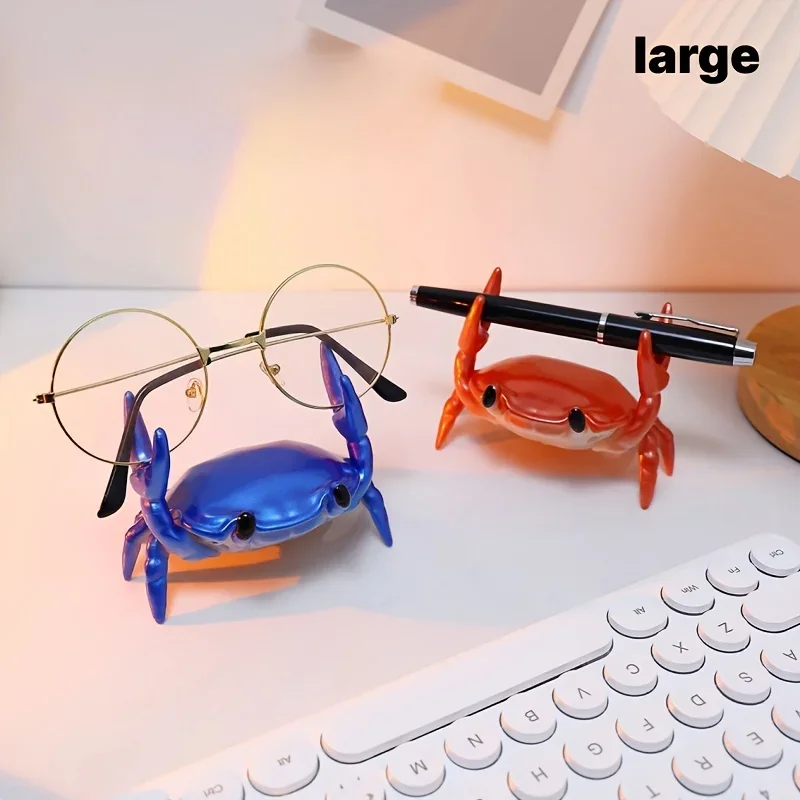Personality 3D Crab Weight Lifting Phone Holder,Multifunctional Pen Holder Eyeglasses Mobile Phone Stand Desktop Decoration Gift - Image 2