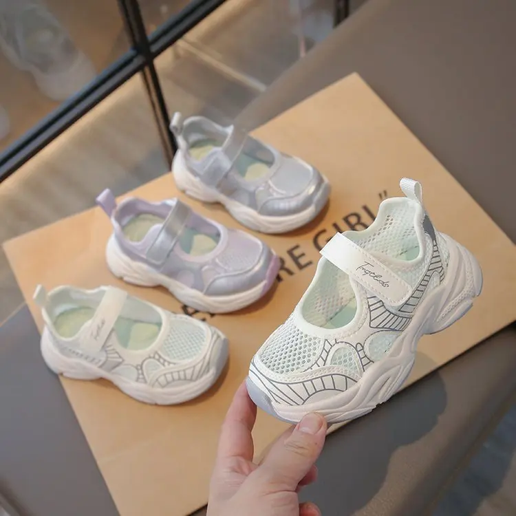 

2026 Summer New Style Children's Breathable Mesh Sports Sandals Simple and Fashionable Anti-slip Soft Sole Casual Single Shoes