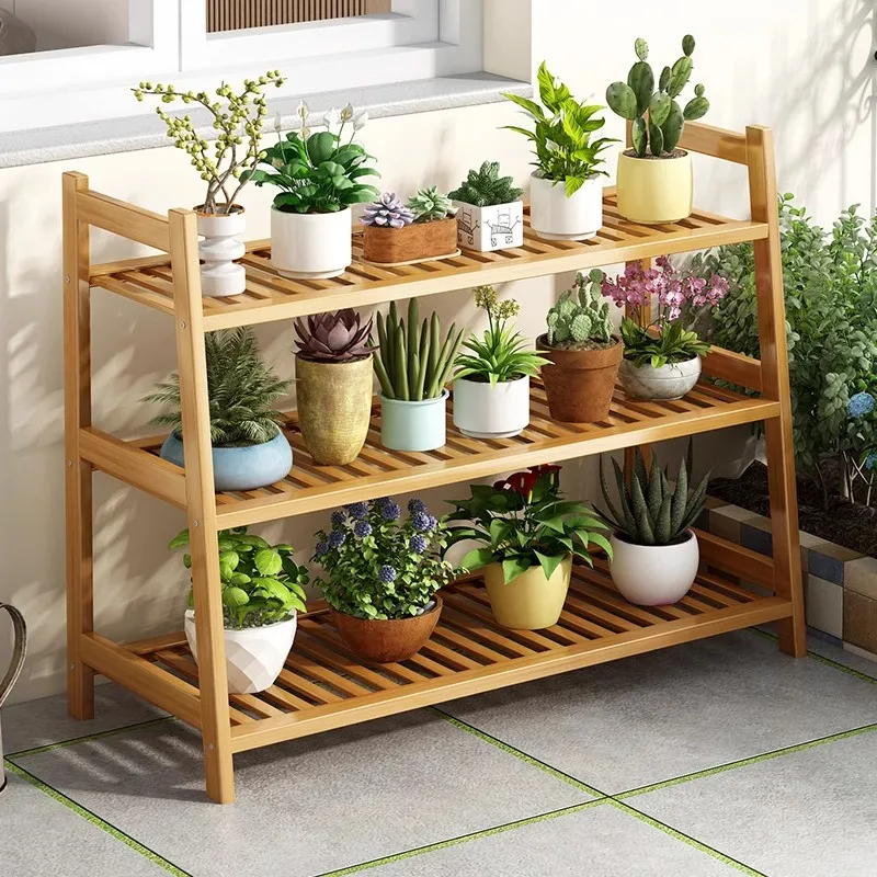 Flower Shelf Multilayer Plant Shelve Indoor Living Room Floor Type Wood Plant Shelve Balcony Garden Furniture Pflanzenregal FYPS