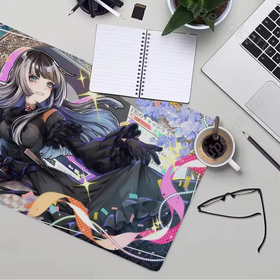 شعبية Virutal Idol J Kufuutei Raden المطاط ماوس الوسادة مع قفل حافة الألعاب اكسسوارات HD الطباعة حصيرة مكتبية طالب لوحة الكتابة