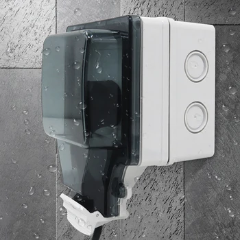 Avoir Tuya Power Socket IP66 Outdoor Wifi Smart Waterproof Socket Box Intelligent FR Wall Socket Outlet with Timer for Home Appliances 220V