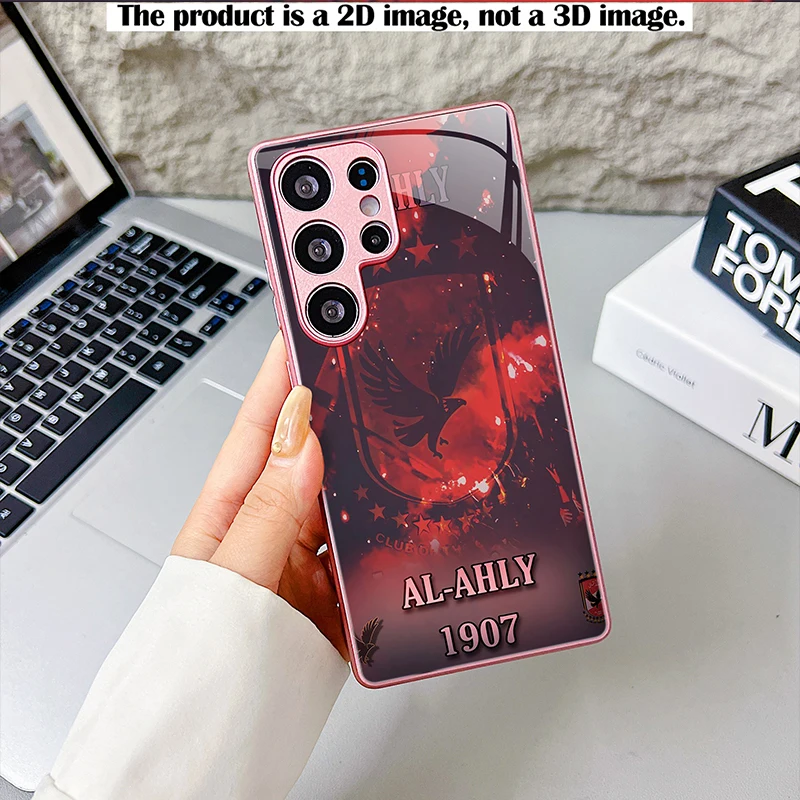Red Black Spark Eagle Emblem Phone Case,2D Print Glass Cover For Samsung S/A Series,Shockproof Shell
