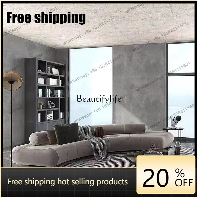 Customization Nordic postmodern curved sofa designer creative multi-person beauty salon hotel fabric sofa