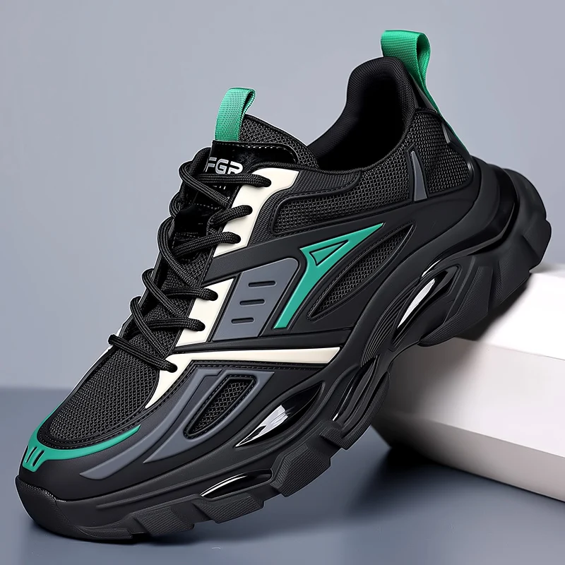 

Мужские кроссовки, осенние модные дышащие кроссовки для бега на открытом воздухе, спортивные кроссовки на платформе, нескользящая рабочая повседневная обувь для мужчин