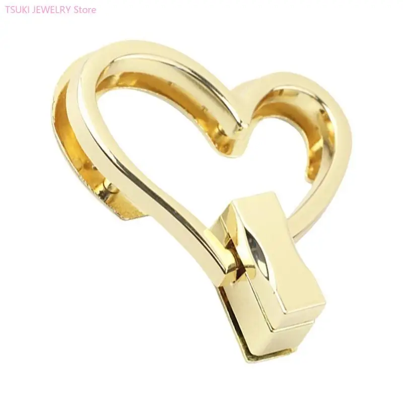 

62KE Heart Bag Clasp Fashion Bag Closure Metal Bag Lock Clasp Turn Lock Buckles Hardware Bag Accessories for DIY Bag