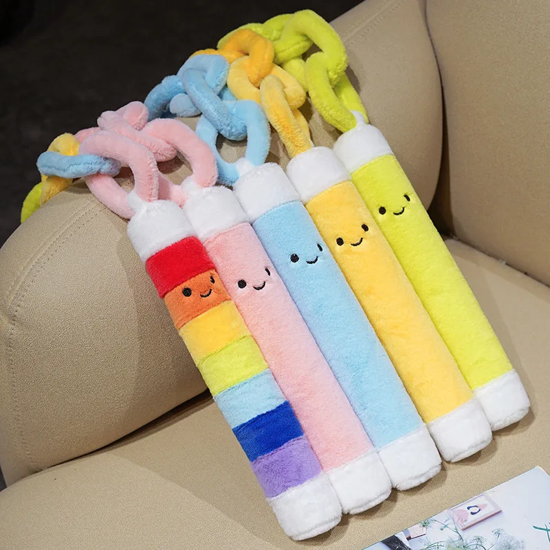 Kawaii Nunchucks Plush Toys Cute Smiley Face Colorful Double Stick Plush Doll Novelty Home Decor Toys Creative Surprise Gift - view 6
