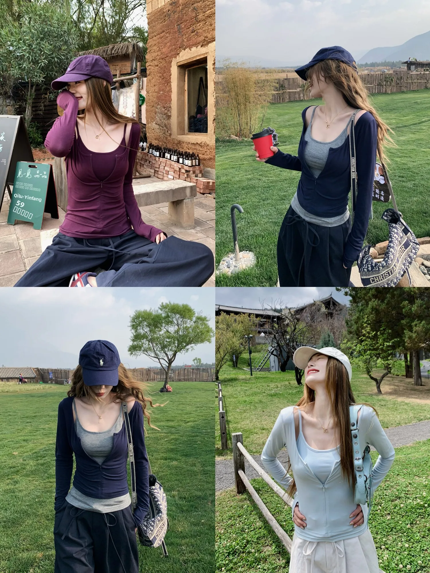 

Женский модный комплект Xiao Jun Jun Britney: топ и брюки с длинным рукавом, круглым вырезом, облегающий крой, повседневная одежда для летнего сезона