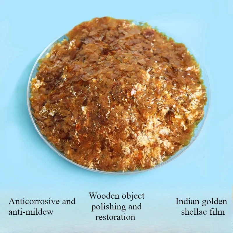 

500g Natural India Import Shellac Paint Chips Golden Ultra-thin Instantly Soluble Furniture Repair Materials Waterproof Proof