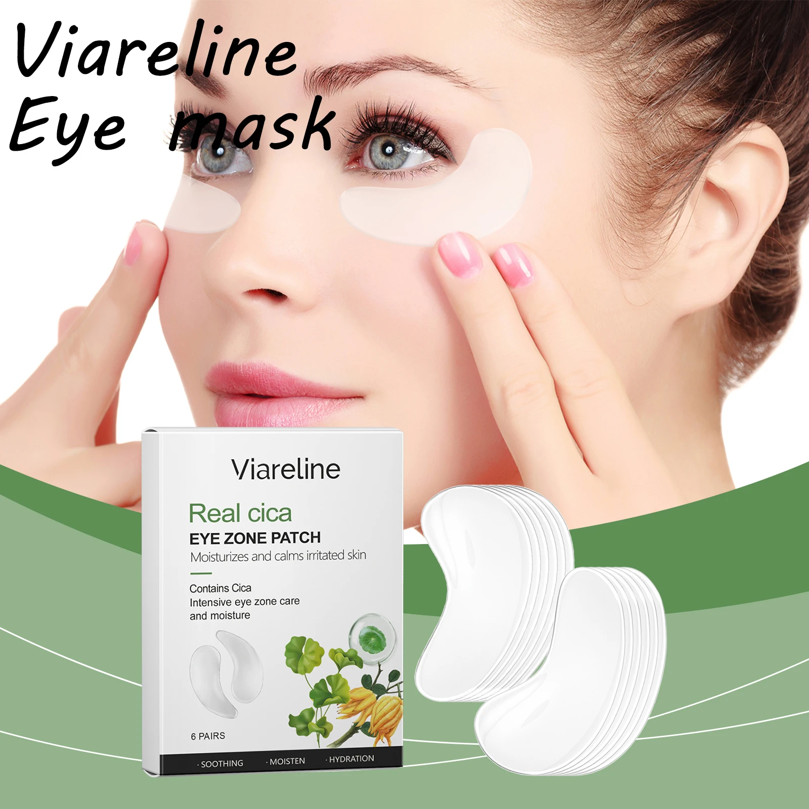 

Viareline Centella Eye Mask Deeply Moisturizing Remove Wrinkles Improve Skin Texture Tightening Lifting Soothing Eye Care Mask