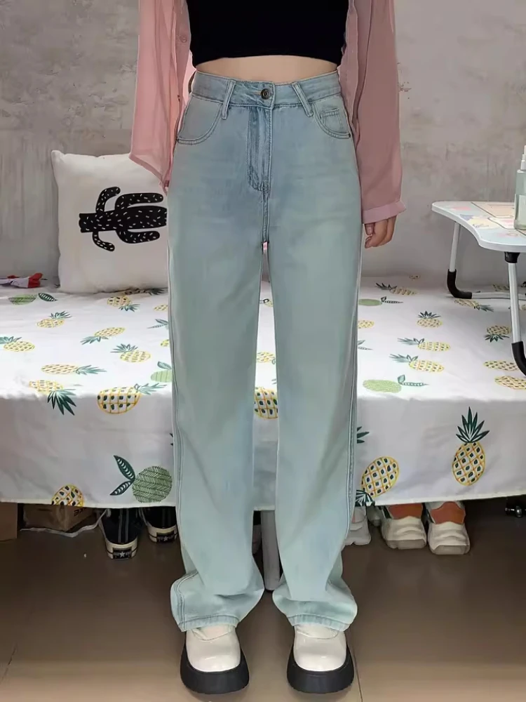 Women Wide Leg Baggy Jeans Lady Vintage Y2K Punk Low Rise Waist Loose Denim Pants Streetwear Fashion Trashy Long Skater Trousers