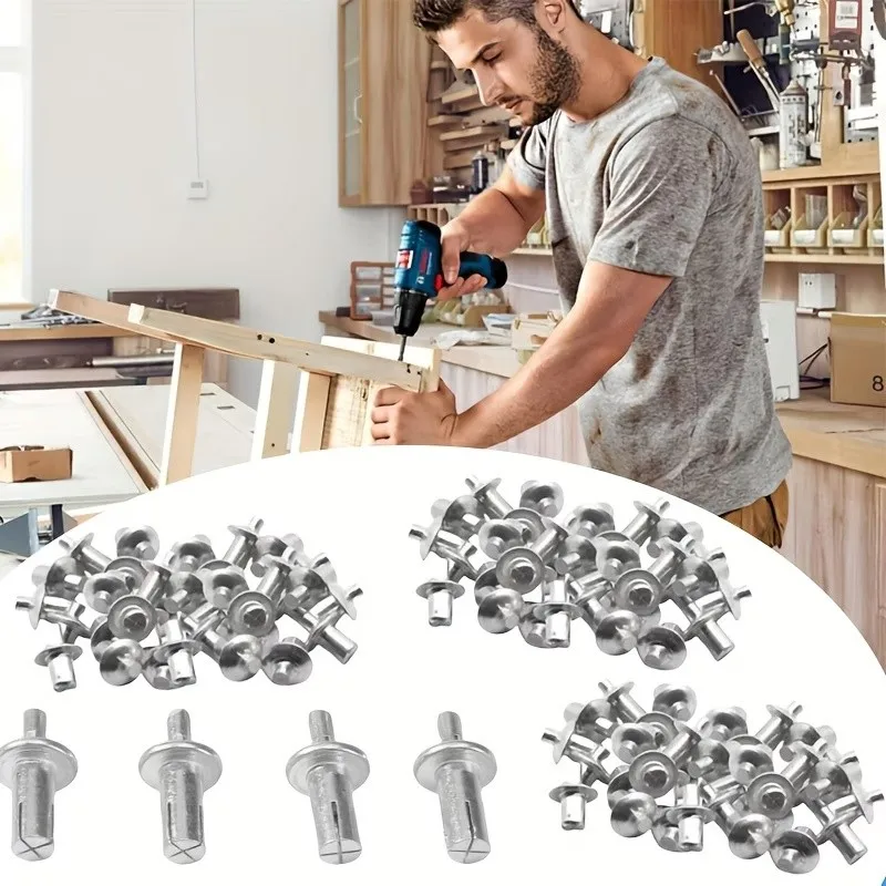 43 pcs 5*9mm Metal Drive Fasteners, Rust Resistant Metal and No Special Tools Required, ideal for Daily DIY Projects