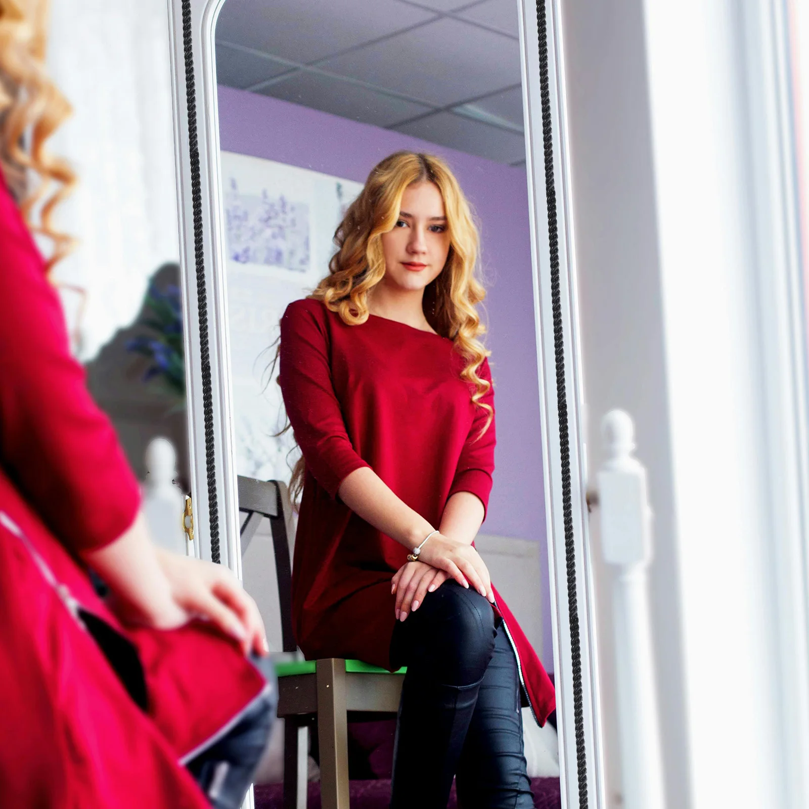 

1 Roll Flexible PVC Decorative Trim PU Splashproof Self Adhesive Easy Install Mirror Frame Border Wall Ceiling