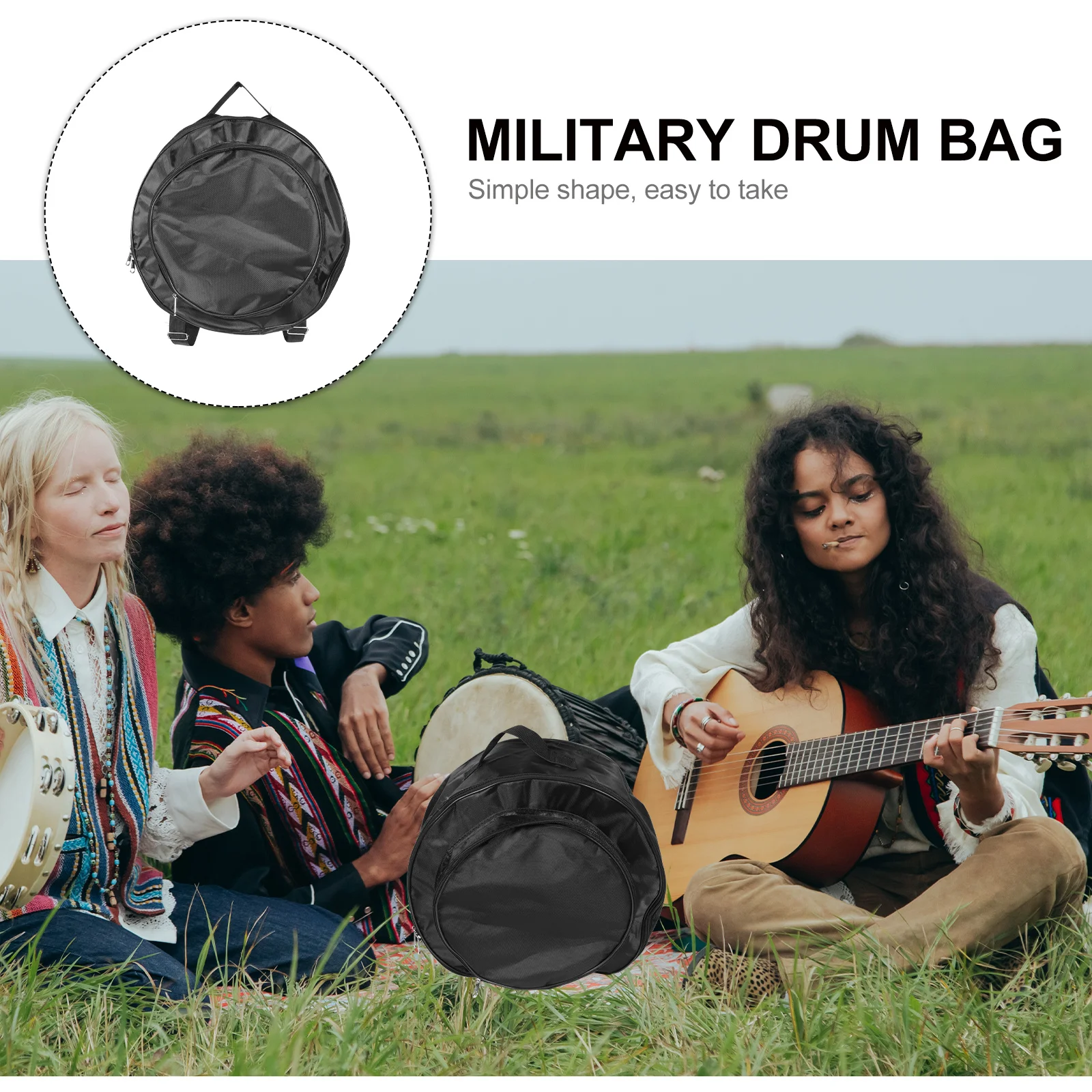 

Small Drum Bag Portable Snare Handbag Carrying Pouch Carrier Black Simple Storage Travel