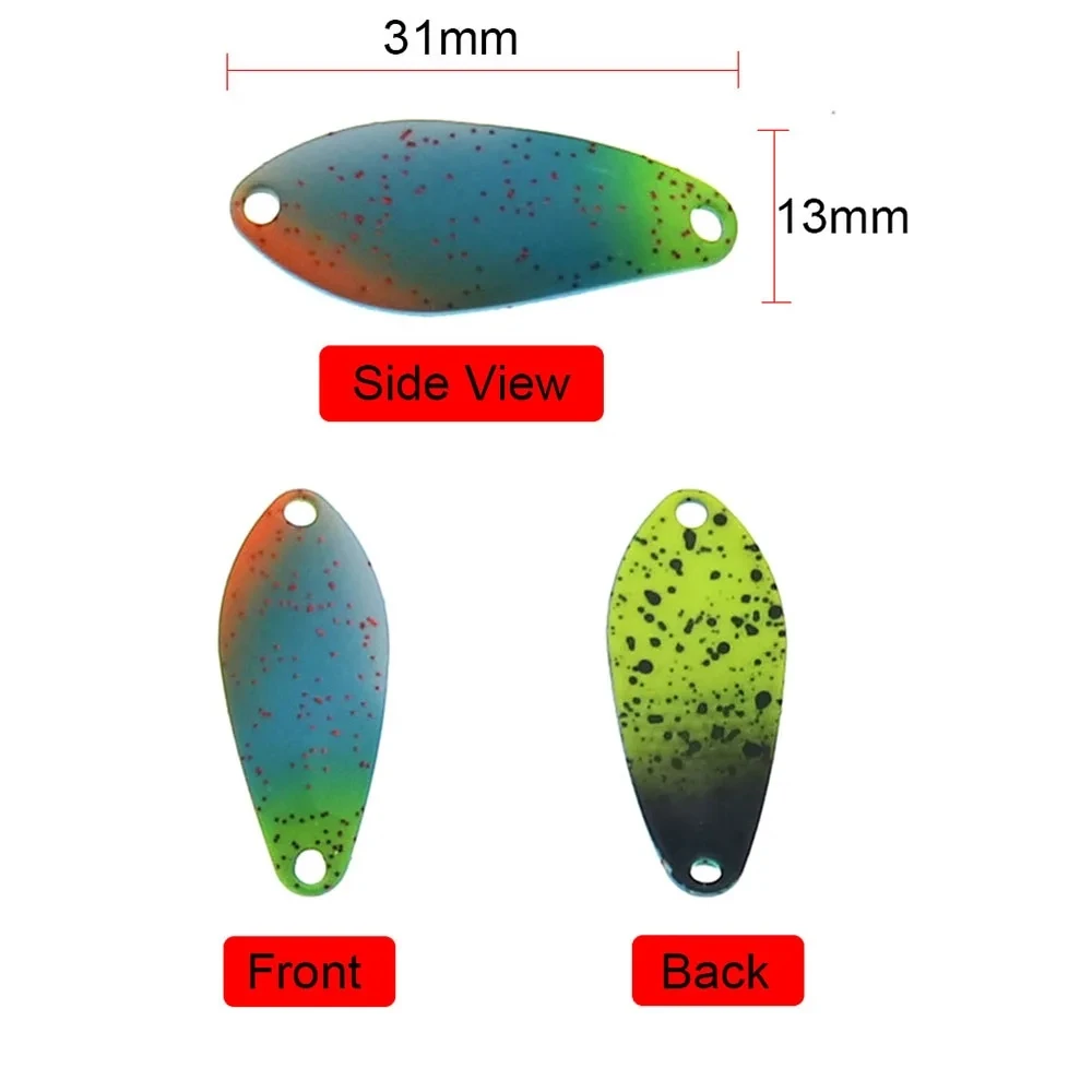 HITSOLURE Trout Fishing Spoons 2.5g 31mm Colorful Spoon Bait Copper Stream Metal Fishing Lure For Trout Chub Perch Salmon