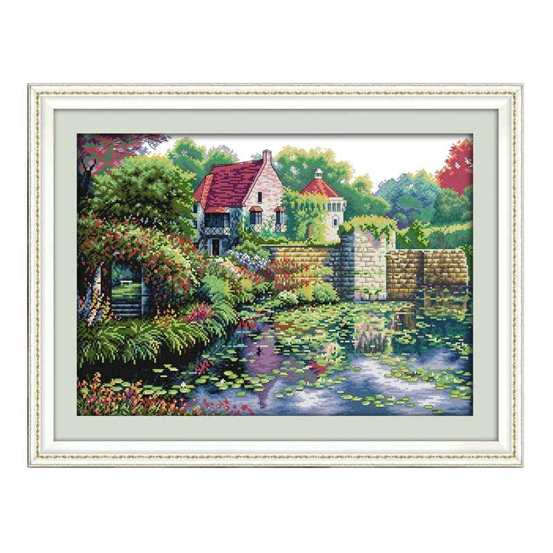 كوخ الجبل العد الطباعة عبر الابره 11CT 14CT عبر عدة خياطة التطريز التطريز مجموعة DIY المشهد زينة زخرفية #6