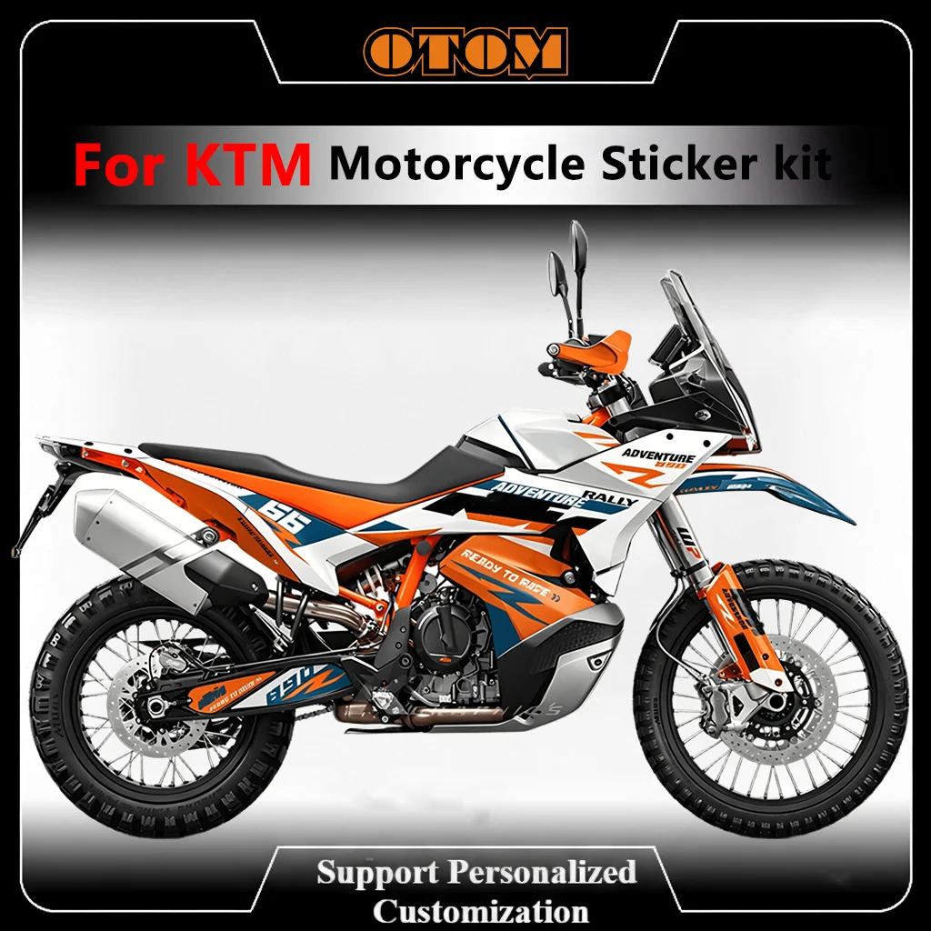 For KTM 2023-2026 Adventure Motorcycle Graphics Decals ADV 790 890 S R Customize Glossy Background Full Sticker Kit