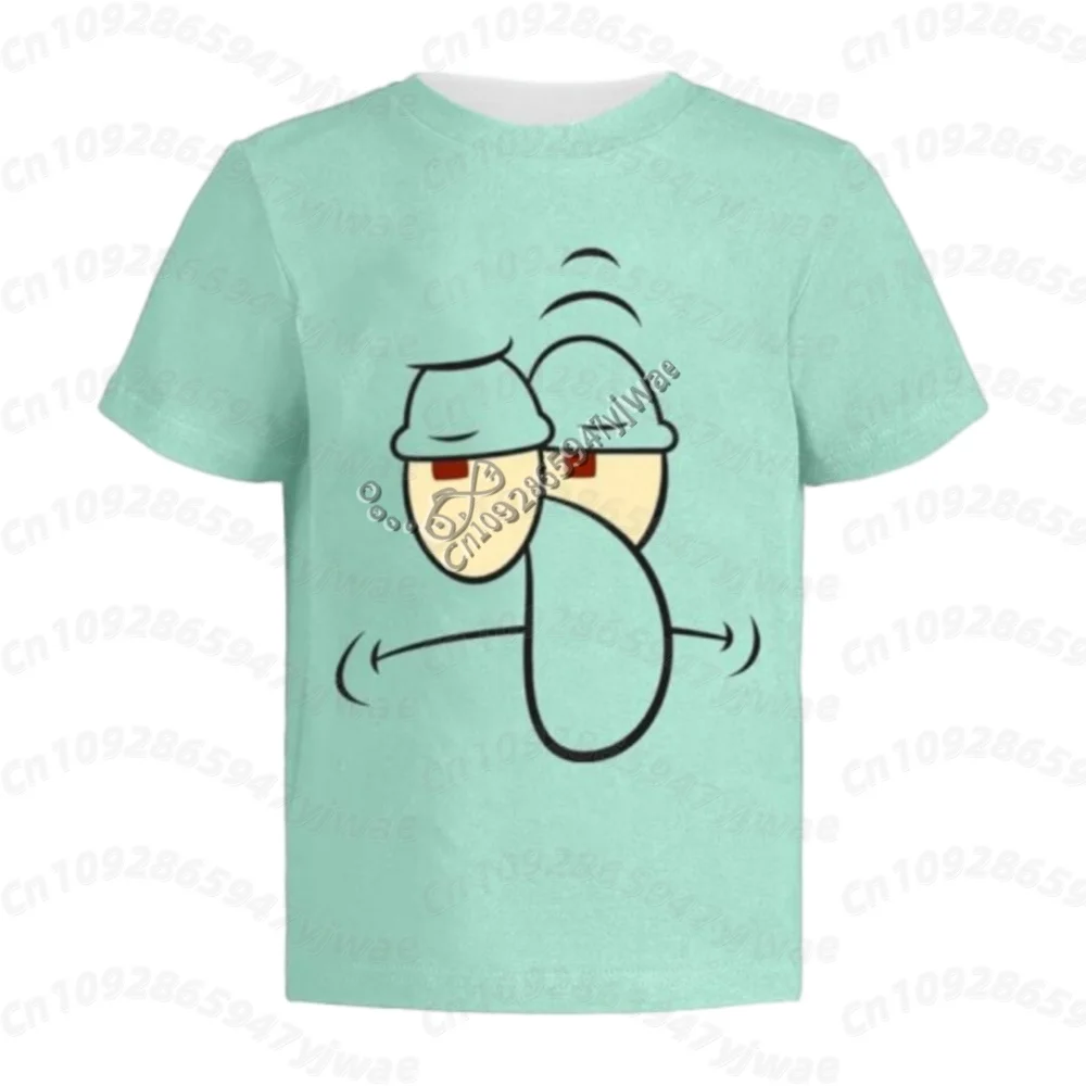 2026 Men Cartoon Squidward Tentacles Patrick Star Big Face Allover Print Adult T-Shirt Family Quick-Dry Soft Women Men T-Shirt
