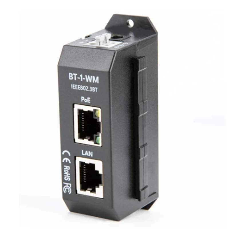 DIN Rail Single Port 2.5 Gigabit Poe Injector 2.5 Gigabit Poe Injector DIN Rail 2.5 Gigabit Poe Injector 90W Output Poe++