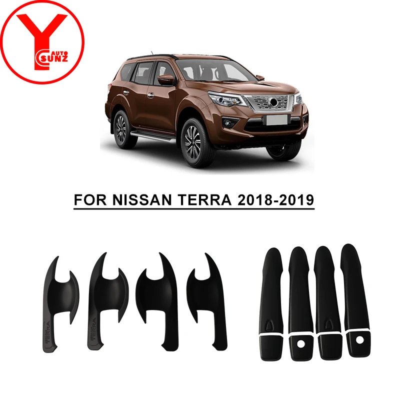 

YCSUNZ ABS Black Door Handle Cover For Nissan Terra 2018 2019 Accessories Exterior Parts Handle Bowl Side Hand Insert Trim