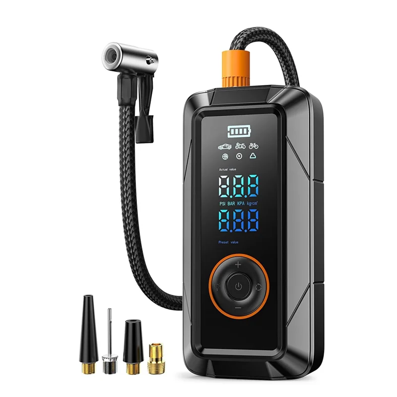 

AT82-Air Compressor 160PSI Cordless Portable Tire Inflator With Pressure Gauge For Car, Bike Ball